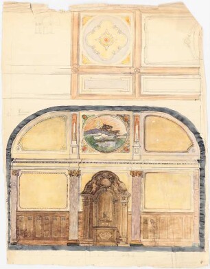 Kunstmuseum und Kunstgewerbeschule: Wand und Decke im Hauptraum