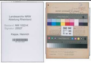 Entnazifizierung Heinrich Kappe , geb. 08.05.1899 (Polizist)