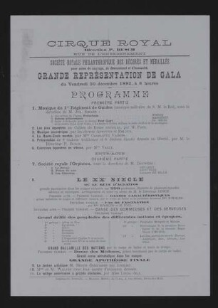 Cirque Royal, Brüssel, 1892