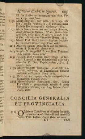 209-215, Concilia Generalia et Provincialia