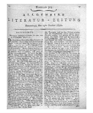 Westenrieder, L. v.: Historischer Calender. Für das Jahr 1790. München: Lindauer 1790