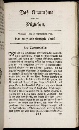 Das zwey und funfzigste Stück. Montags, den 29. Christmonat, 1755.