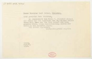 Brief an Karl Leimer : 02.06.1931