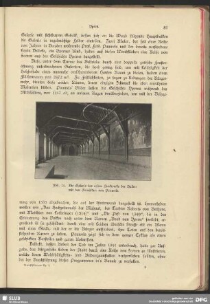 Die Galerie des ersten Stockwerks der Hallen mit den Gemälden von Pauwels