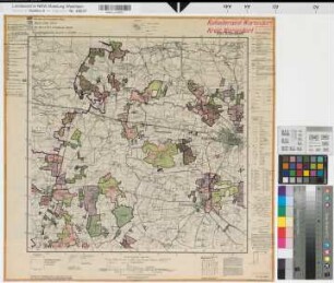 Katasteramt Warendorf  Kreis Warendorf, Meßtischblatt Warendorf 4013, Farbige Einzeichnung mit Namensliste