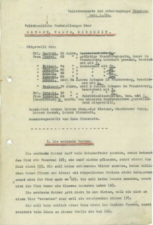 Kreis Flöha / Geburt, Taufe, Kindheit [Umfrage in Orten im Kreis Flöha]