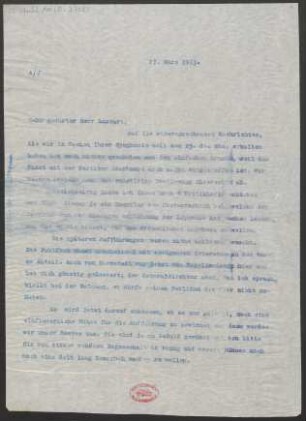 Brief an Sylvio Lazzari : 27.03.1913