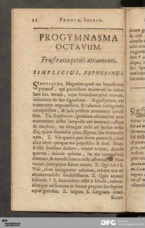 Progymnasma Octavum. Frustratio petiti atramenti.