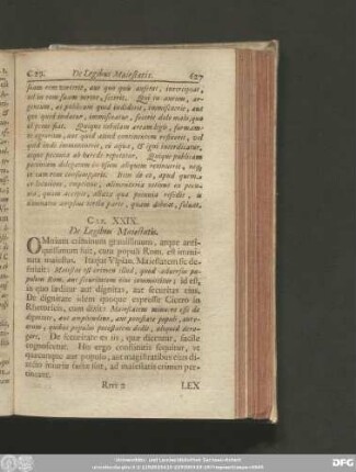Cap. XXIX. De Legibus Maiestatis.