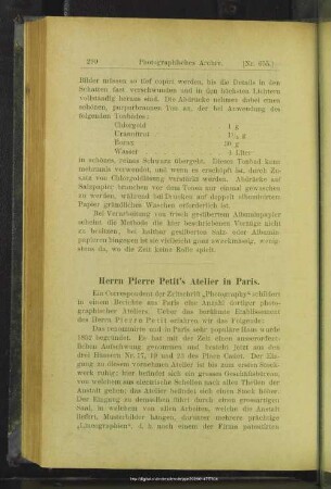 Herrn Pierre Petit's Atelier in Paris