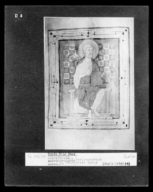 Perikopenbuch — Der Evangelist Lukas, Folio 3verso