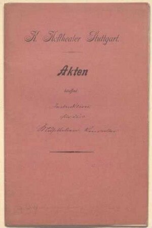Instruktionen für den Verwalter der Musikalien des Königlichen Hoftheaters