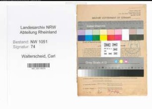Entnazifizierung Carl Walterscheid , geb. 15.01.1878 (Prokurist)