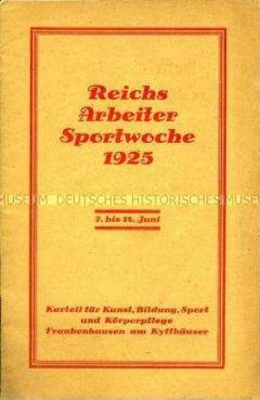 Programm zur Reichs-Arbeiter-Sportwoche 1925