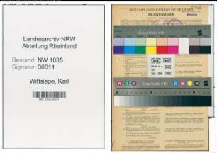 Entnazifizierung Karl Wittsiepe , geb. 05.05.1900 (Laborleiter)