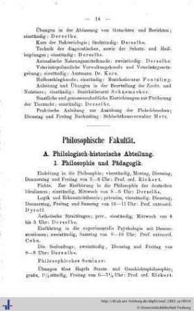 A. Philologisch-historische Abteilung.