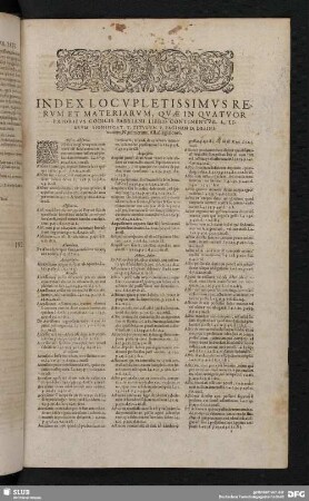 Index Locupletissimus Rerum Et Materiarum, Quae In Quatuor Prioribus Codicis Fabriani Libris Continentur