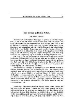 Aus meinem politischen Leben