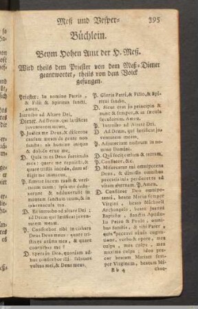 Meß und Vesper-Büchlein.
