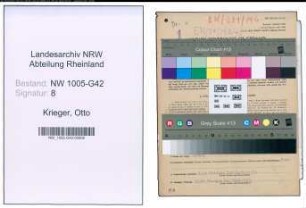 Entnazifizierung Otto Krieger , geb. 15.06.1898 (Wachmann)