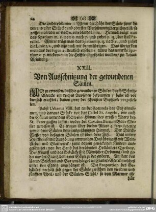 XXII. Von Ausschnitzung der gewundenen Säulen