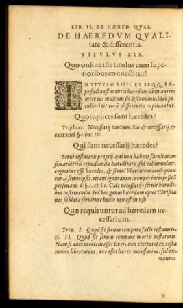 De Haeredum Qualitate & differentia. Titulus XIX.