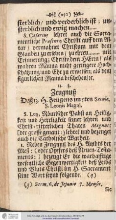 Zeugnuß Deß 13. H. Zeugens im 5ten Saeculo. S. Leonis Magni.
