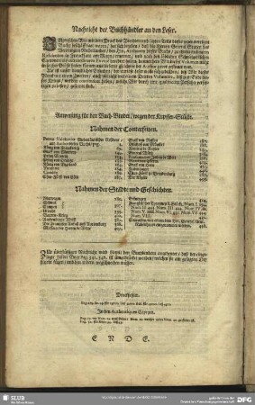 Anweisung für den Buch-Binder, wegen der Kupffer-Stücke