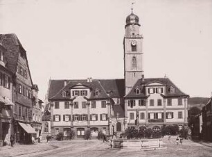 Bad Mergentheim, Markt : Bad Mergentheim. Markt mit Stadtkirche St. Johann