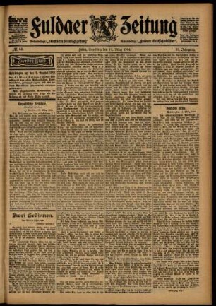 Zweite Ausgabe vom Samstag, den 19. März 1904.