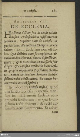 Articulus VII. De Ecclesia