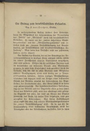 Ein Beitrag zum berufsständischen Gedanken
