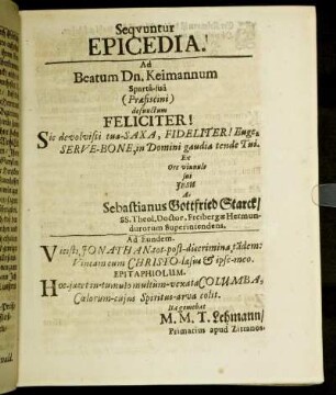 Epicedia.