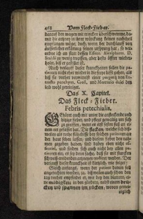 Das X. Capitel. Das Fleck-Fieber. Febris petechialis.