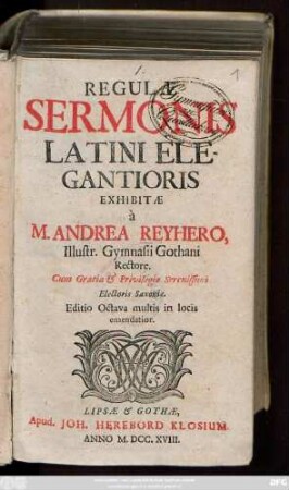 Regulæ Sermonis Latini Elegantioris