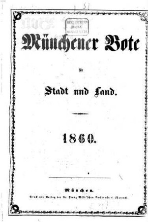 Münchener Bote für Stadt und Land. 1860, 1860