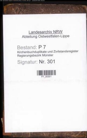 Zivilstandsregister von Dorsten (T 1810). (Gemeinde: Dorsten, Kreis Recklinghausen)
