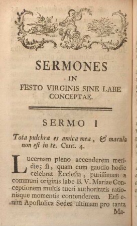 Sermones in festo virginis sine labe conceptae.