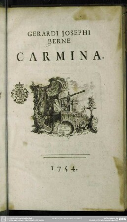 Gerardi Josephi Berne Carmina