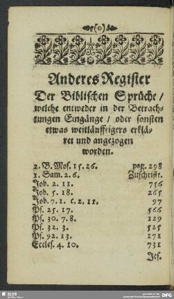 Anderes Register Der Biblischen Sprüche
