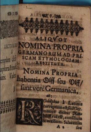 Aliquot Nomina Propria Germanorum Ad Priscam Etymologiam Restituta