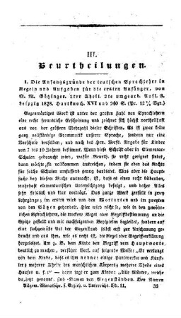 Beurtheilungen