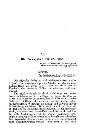 Die Volkspoesie und das Kind