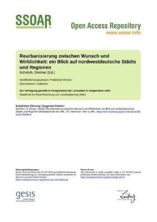 Reurbanisierung zwischen Wunsch und Wirklichkeit: ein Blick auf nordwestdeutsche Städte und Regionen