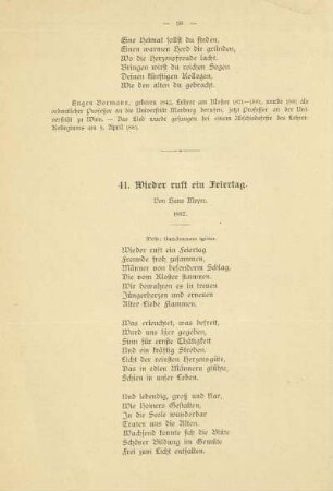 41. Wieder ruft ein Feiertag