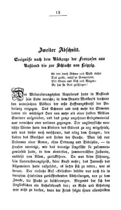 Zweiter Abschnitt. Ereignisse nach dem Rückzuge der Franzosen aus Rußland bis zur Schlacht von Leipzig.