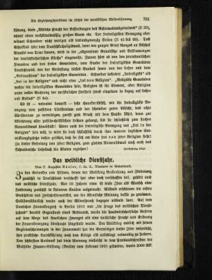 ¬Das¬ weibliche Dienstjahr