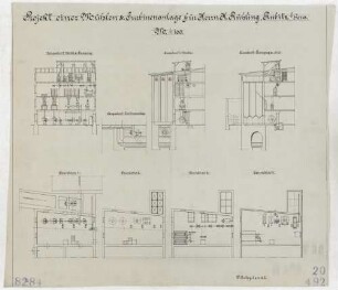 Technische Zeichnung : Projekt einer Mühlen[-] und Turbinenanlage für Herrn H. Rühling, Rubitz bei Gera
