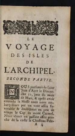 Le Voyage Des Isles De L'Archipel. Seconde Partie.