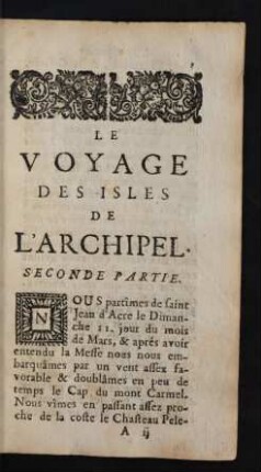 Le Voyage Des Isles De L'Archipel. Seconde Partie.
